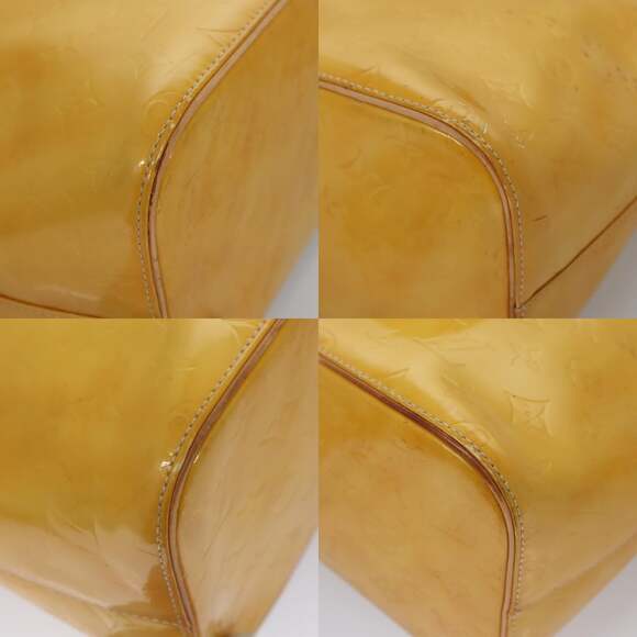 LOUIS VUITTON Monogram Vernis Houston Hand Bag Lime Yellow M91055 - Picture 10 of 13